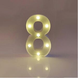 Unbranded (Number 8) 22cm LED Light Up Numbers White 0-9 Wedding Birthday Party Battery Po Unbranded (Number 8) 22cm LED Light Up Numbers White 0-9 Wedding Birthday Party Battery Po
