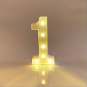 Unbranded (Number 1) 22cm LED Light Up Numbers White 0-9 Wedding Birthday Party Battery Po Unbranded (Number 1) 22cm LED Light Up Numbers White 0-9 Wedding Birthday Party Battery Po