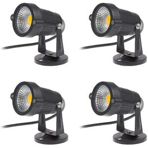 Unbranded Set of 4 adjustable COB LED spotlights 5 W 220 V, warm white outdoor lighting Unbranded Set of 4 adjustable COB LED spotlights 5 W 220 V, warm white outdoor lighting