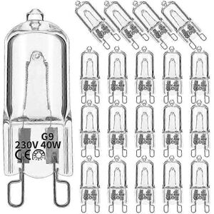 Unbranded 20 Pack G9 Halogen Bulbs, 40W, Clear, Dimmable, Warm White 2800K, for Chandelier Unbranded 20 Pack G9 Halogen Bulbs, 40W, Clear, Dimmable, Warm White 2800K, for Chandelier
