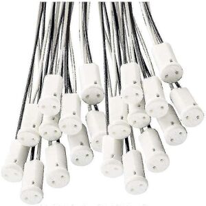 Unbranded Pack of 25 G4 sockets with ceramic holder for G4 LED halogen bulb, 10 cm cable Unbranded Pack of 25 G4 sockets with ceramic holder for G4 LED halogen bulb, 10 cm cable