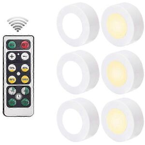 Unbranded Pack Wireless LED Puck Lights with Remote Control, Battery Powered, Induction Ni Unbranded Pack Wireless LED Puck Lights with Remote Control, Battery Powered, Induction Ni