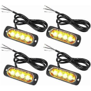 Unbranded 4x 4 LED Penetration 12/24V Gyroscope LED Light Orange Flash Emergency Flash IPX Unbranded 4x 4 LED Penetration 12/24V Gyroscope LED Light Orange Flash Emergency Flash IPX