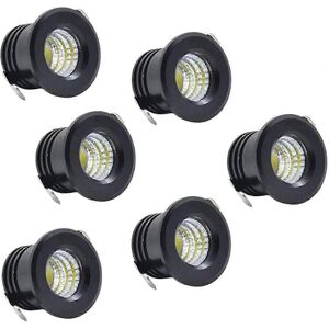 Unbranded Pack of 6 black mini LED recessed ceiling spotlights, 3W, warm white, for cabine Unbranded Pack of 6 black mini LED recessed ceiling spotlights, 3W, warm white, for cabine
