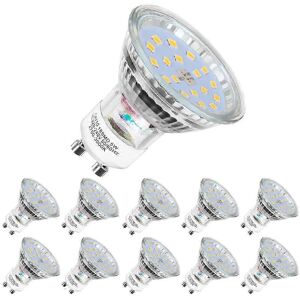 Unbranded Pack of 10 LED bulbs, GU10-5W equivalent to 60W, cool white 6000K, 120 wide beam Unbranded Pack of 10 LED bulbs, GU10-5W equivalent to 60W, cool white 6000K, 120 wide beam