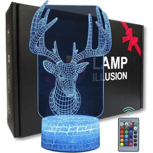 Kikidex (As show, One size) XYC 3D Illusion Moose Shape Night Light LED Lamp Remote Cont Kikidex (As show, One size) XYC 3D Illusion Moose Shape Night Light LED Lamp Remote Cont