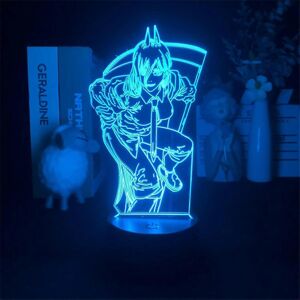 Kikidex (As show, One size) XYC Chainsaw Man Power Anime Manga Touch Sensor 3D Night Lig Kikidex (As show, One size) XYC Chainsaw Man Power Anime Manga Touch Sensor 3D Night Lig