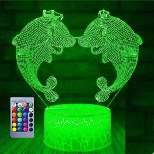 Kikidex (As show, One size) XYC 3D Dolphin Fish Night Light Table Desk Optical Illusion Kikidex (As show, One size) XYC 3D Dolphin Fish Night Light Table Desk Optical Illusion