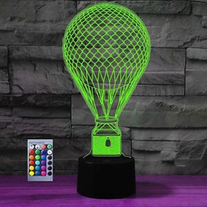 Kikidex (As show, One size) XYC 3D Hot air Balloon led Night Light Lamp Illusion Night L Kikidex (As show, One size) XYC 3D Hot air Balloon led Night Light Lamp Illusion Night L
