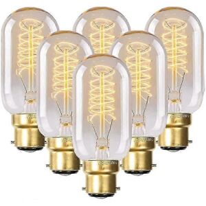 Unbranded Vintage Edison Bulb Dimmable T45 40W 220V, Pack of 6 Unbranded Vintage Edison Bulb Dimmable T45 40W 220V, Pack of 6