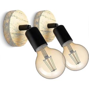 Unbranded Vintage Indoor Wall Light Wooden 180 Rotatable Industrial Retro Style E27 (2 Pac Unbranded Vintage Indoor Wall Light Wooden 180 Rotatable Industrial Retro Style E27 (2 Pac