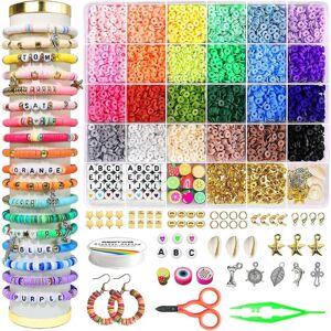 Kikidex (As show, One size) 4200 Pcs Clay Beads Bracelet Making Kit, Friendship Preppy F Kikidex (As show, One size) 4200 Pcs Clay Beads Bracelet Making Kit, Friendship Preppy F