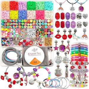 Kikidex (As show, One size) Assorted Beads Bracelet Making Kit, 3000Pcs Flat Clay Beads Kikidex (As show, One size) Assorted Beads Bracelet Making Kit, 3000Pcs Flat Clay Beads