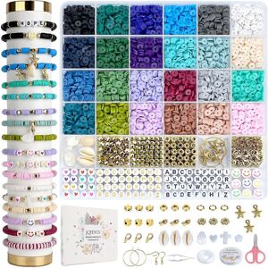 Kikidex (As show, One size) 5500pcs Clay Beads Bracelet Making Kit 24 Colors Friendship Kikidex (As show, One size) 5500pcs Clay Beads Bracelet Making Kit 24 Colors Friendship