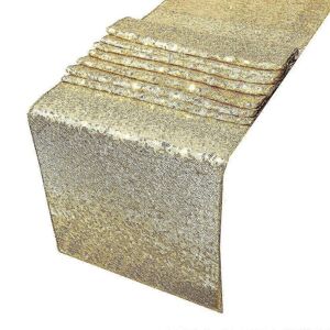 Unbranded Gold Sequin Table Runner - 12 x 108 inches Gold Sequin Table Runner Unbranded Gold Sequin Table Runner - 12 x 108 inches Gold Sequin Table Runner