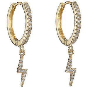 Kikidex (As show, One size) Lightning Bolt Hoop Earrings Gold plated Copper Small Cubic Kikidex (As show, One size) Lightning Bolt Hoop Earrings Gold plated Copper Small Cubic
