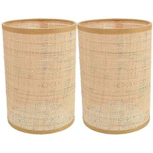 Unbranded Set of 2 decorative woven rattan lampshades for E27/E14 floor lamps Unbranded Set of 2 decorative woven rattan lampshades for E27/E14 floor lamps
