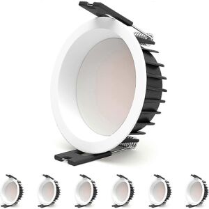 Unbranded Set of 6 recessed LED spotlights 7W 3000K, 100 beam angle, 85mm recessed hole Unbranded Set of 6 recessed LED spotlights 7W 3000K, 100 beam angle, 85mm recessed hole