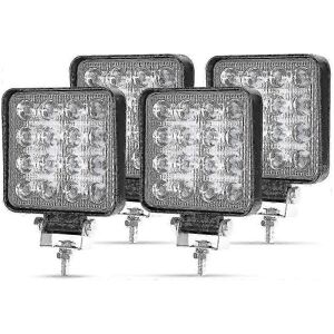 Unbranded 4 Pack 48W LED Work Lights, 12V/24V Square Spotlights, Long Range, IP67, Backup Unbranded 4 Pack 48W LED Work Lights, 12V/24V Square Spotlights, Long Range, IP67, Backup