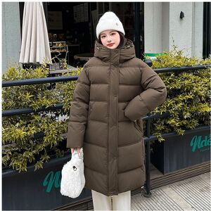 Gaatpot (咖啡, XL) Thickened winter mid-length over-the-knee cotton jacket for women with Gaatpot (咖啡, XL) Thickened winter mid-length over-the-knee cotton jacket for women with