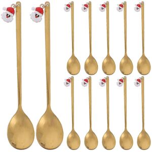 Unbranded Set of 12 stainless steel Santa Claus style dessert spoons Unbranded Set of 12 stainless steel Santa Claus style dessert spoons