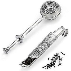 Unbranded Set of 2 stainless steel tea infusers: 1 ball tea filter and 1 cylindrical mesh Unbranded Set of 2 stainless steel tea infusers: 1 ball tea filter and 1 cylindrical mesh