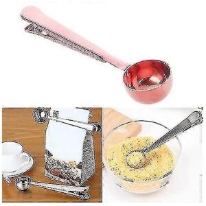 Unbranded Pcs Stainless Steel Multi-Function Coffee Spoons with Clip (Rose Gold) Unbranded Pcs Stainless Steel Multi-Function Coffee Spoons with Clip (Rose Gold)