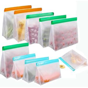 Unbranded 10 Pack Reusable Food Storage Bags, Leakproof Reusable Storage Bags, 2 Gallon Ba Unbranded 10 Pack Reusable Food Storage Bags, Leakproof Reusable Storage Bags, 2 Gallon Ba