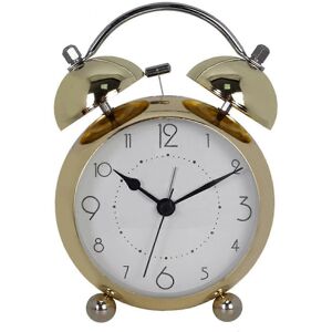 Kikidex (As show, One size) 4 inch retro metal quartz alarm clock with night light mute Kikidex (As show, One size) 4 inch retro metal quartz alarm clock with night light mute