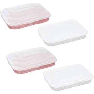 Unbranded Set of 4 Stackable Cheese Boxes for Flat and Low Cheese Box (Clear) Unbranded Set of 4 Stackable Cheese Boxes for Flat and Low Cheese Box (Clear)