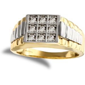 (X) Jewelco London Men's Solid 9ct Yellow and White Gold White Round Brilliant C (X) Jewelco London Men's Solid 9ct Yellow and White Gold White Round Brilliant C