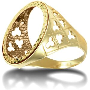 (Z+1) Jewelco London Men's Solid 9ct Yellow Gold Clubs Clovers Full Sovereign Mo (Z+1) Jewelco London Men's Solid 9ct Yellow Gold Clubs Clovers Full Sovereign Mo