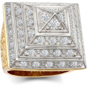 (X) Jewelco London Men's Solid 9ct Yellow and White Gold White Round Brilliant C (X) Jewelco London Men's Solid 9ct Yellow and White Gold White Round Brilliant C