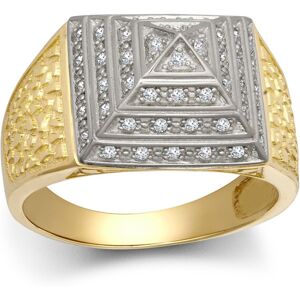 (X) Jewelco London Men's Solid 9ct Yellow and White Gold White Round Brilliant C (X) Jewelco London Men's Solid 9ct Yellow and White Gold White Round Brilliant C