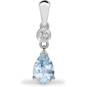 Jewelco London 9ct White Gold Rubover 0.04ct Diamond and Pear Blue 0.55ct Aquama Jewelco London 9ct White Gold Rubover 0.04ct Diamond and Pear Blue 0.55ct Aquama