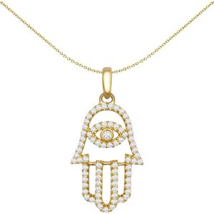 Jewelco London Unisex Solid 9ct Yellow Gold White Round Brilliant Cubic Zirconia Jewelco London Unisex Solid 9ct Yellow Gold White Round Brilliant Cubic Zirconia