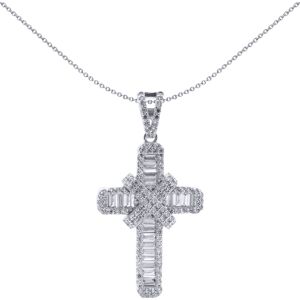 Jewelco London Solid 9ct White Gold Cubic Zirconia X Wrap Shimmering Kiss Cross Jewelco London Solid 9ct White Gold Cubic Zirconia X Wrap Shimmering Kiss Cross