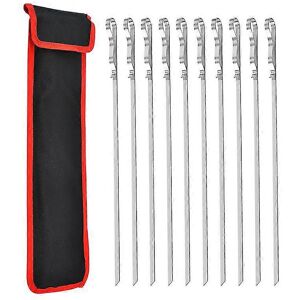 Unbranded Set of 10 stainless steel skewers, 43 cm, rust-proof, dishwasher-safe, cloth bag Unbranded Set of 10 stainless steel skewers, 43 cm, rust-proof, dishwasher-safe, cloth bag