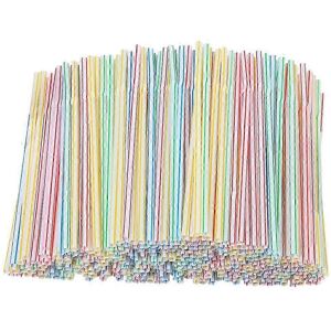 Unbranded 200 plastic straws, 20 cm long, striped and multi-colored Unbranded 200 plastic straws, 20 cm long, striped and multi-colored