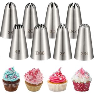 Unbranded Set of 8 Large Seamless Stainless Steel Decorating Tips for Cupcakes, Cookies an Unbranded Set of 8 Large Seamless Stainless Steel Decorating Tips for Cupcakes, Cookies an