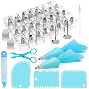 Unbranded Set of 42 piping bags and nozzles for cake decorating Unbranded Set of 42 piping bags and nozzles for cake decorating