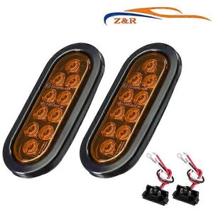Kikidex (As show, One size) TL-01 6" Oval Red LED Tail 2PCS w/Surface Mount Grommet Kikidex (As show, One size) TL-01 6" Oval Red LED Tail 2PCS w/Surface Mount Grommet