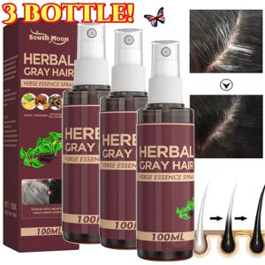 Unbranded 3X 100ml Herbal Gray Hair Reverse Essence Spray Restore Black Hair Serum Oil NEW Unbranded 3X 100ml Herbal Gray Hair Reverse Essence Spray Restore Black Hair Serum Oil NEW