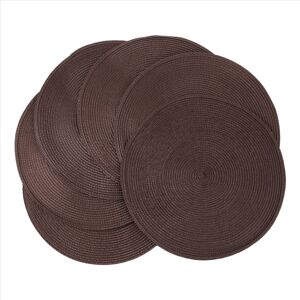umærket Round Braided Placemats Set of 6, 15-Inch Brown Table Mats - Durable, Easy-Clean umærket Round Braided Placemats Set of 6, 15-Inch Brown Table Mats - Durable, Easy-Clean