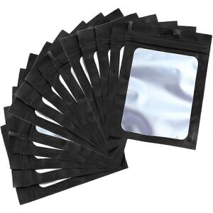 Unbranded Pack of 100 resealable Mylar bags (black, 10.5 x 15 cm) with clear window Unbranded Pack of 100 resealable Mylar bags (black, 10.5 x 15 cm) with clear window