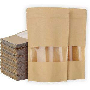Unbranded 200pcs Kraft Food Bags with Window, 16 x 22cm, Reusable, Zipper, Leakproof, Smal Unbranded 200pcs Kraft Food Bags with Window, 16 x 22cm, Reusable, Zipper, Leakproof, Smal