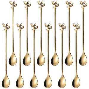 Unbranded (Gold) 12 Pcs Long Handle Ice Cream Scoops, 18cm Creative Black Leaf Ice Cream S Unbranded (Gold) 12 Pcs Long Handle Ice Cream Scoops, 18cm Creative Black Leaf Ice Cream S