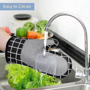 Unbranded Silicone Oven Gloves Heat Resistant Non-Slip Food Grade Material Comfortable Lin Unbranded Silicone Oven Gloves Heat Resistant Non-Slip Food Grade Material Comfortable Lin