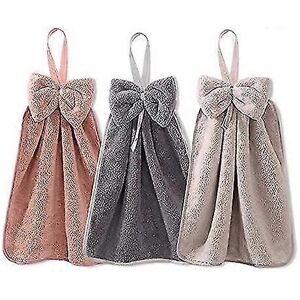 Unbranded Set of 3 Hand Towels with Knot and Hanging Loop (3 Colors) Unbranded Set of 3 Hand Towels with Knot and Hanging Loop (3 Colors)