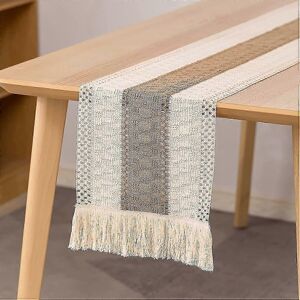 Unbranded Macrame table runner, 180cm dining table runner in natural cotton and linen, boh Unbranded Macrame table runner, 180cm dining table runner in natural cotton and linen, boh